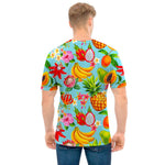 Hawaiian Tropical Fruits Pattern Print Men's T-Shirt