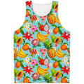 Hawaiian Tropical Fruits Pattern Print Men's Tank Top