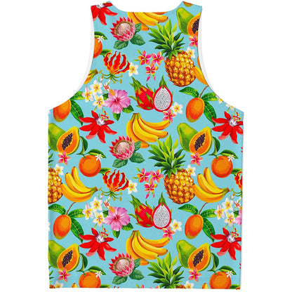 Hawaiian Tropical Fruits Pattern Print Men's Tank Top
