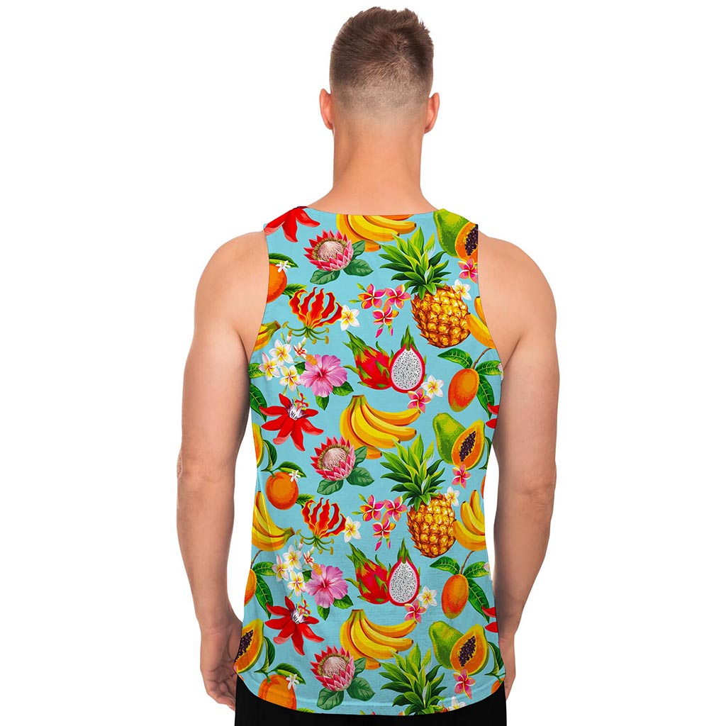 Hawaiian Tropical Fruits Pattern Print Men's Tank Top