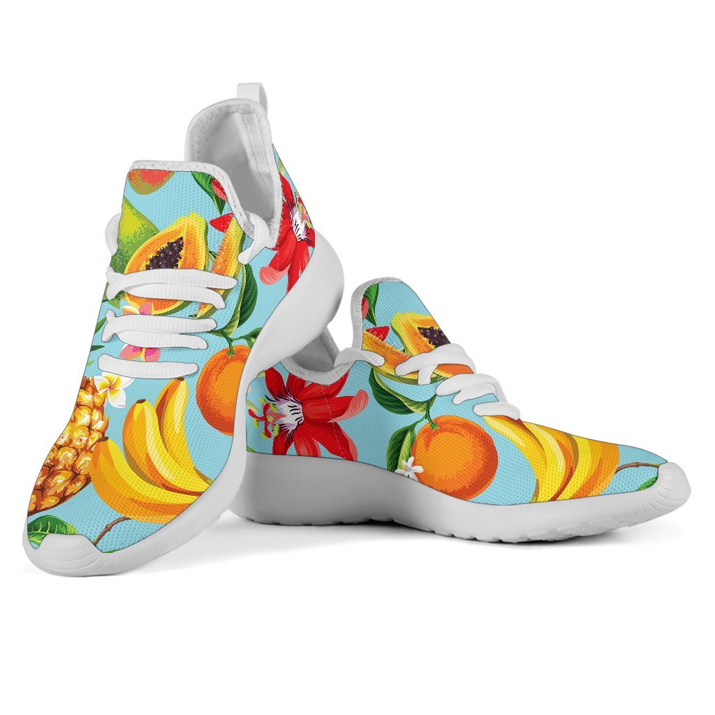 Hawaiian Tropical Fruits Pattern Print Mesh Knit Shoes GearFrost