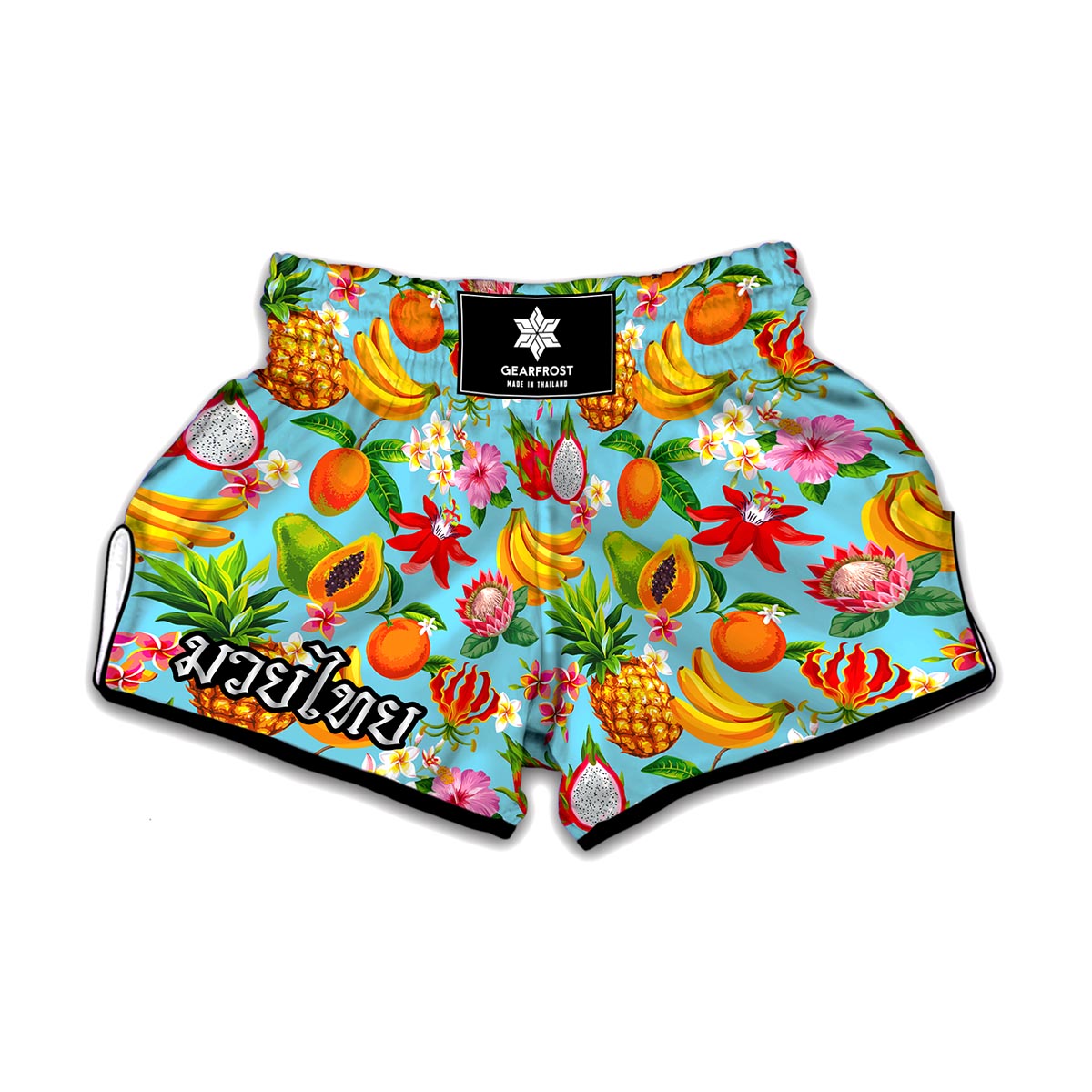 Hawaiian Tropical Fruits Pattern Print Muay Thai Boxing Shorts
