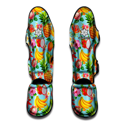 Hawaiian Tropical Fruits Pattern Print Muay Thai Shin Guard