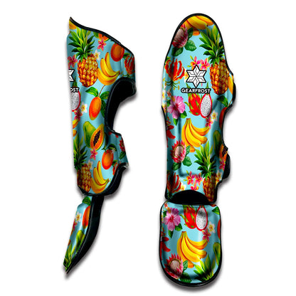 Hawaiian Tropical Fruits Pattern Print Muay Thai Shin Guard