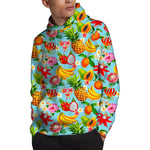 Hawaiian Tropical Fruits Pattern Print Pullover Hoodie