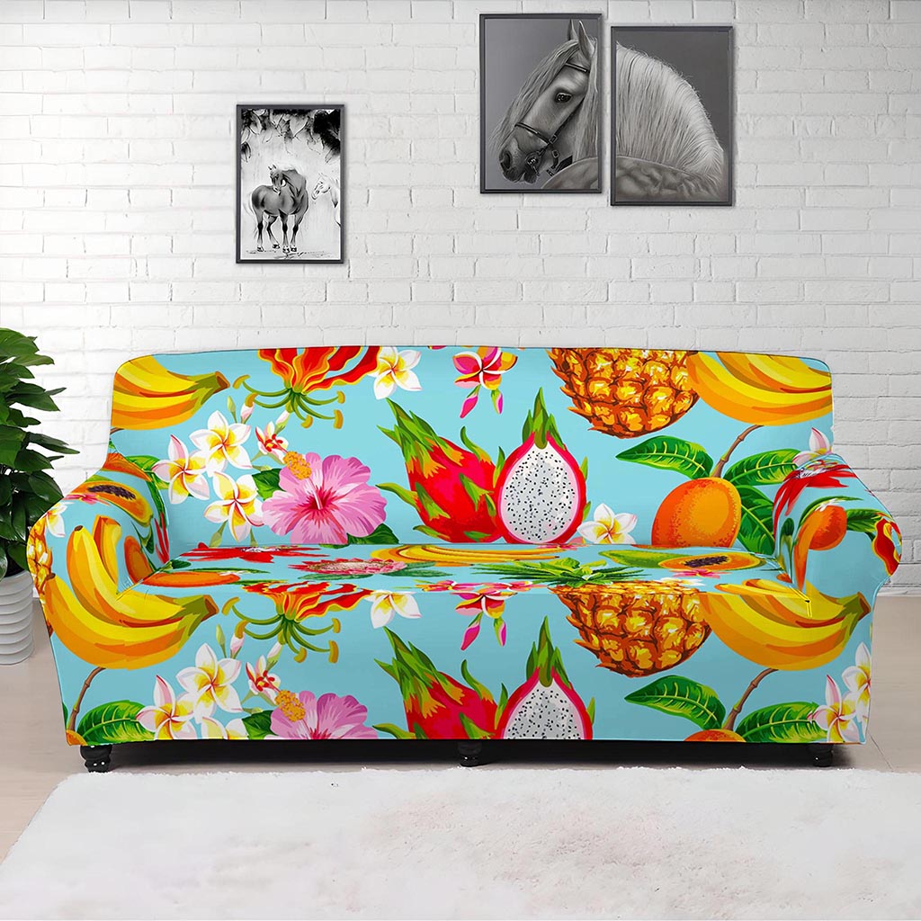 Hawaiian Tropical Fruits Pattern Print Sofa Cover