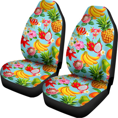 Hawaiian Tropical Fruits Pattern Print Universal Fit Car Seat Covers