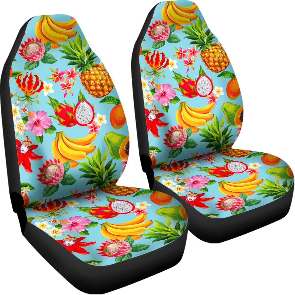Hawaiian Tropical Fruits Pattern Print Universal Fit Car Seat Covers