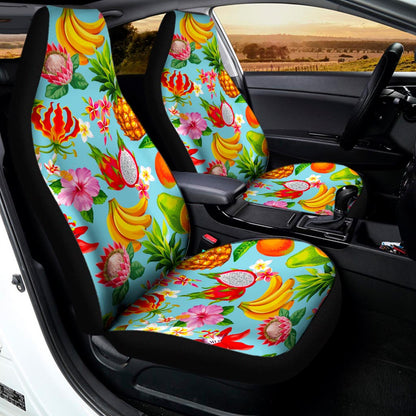 Hawaiian Tropical Fruits Pattern Print Universal Fit Car Seat Covers