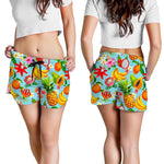 Hawaiian Tropical Fruits Pattern Print Women's Shorts