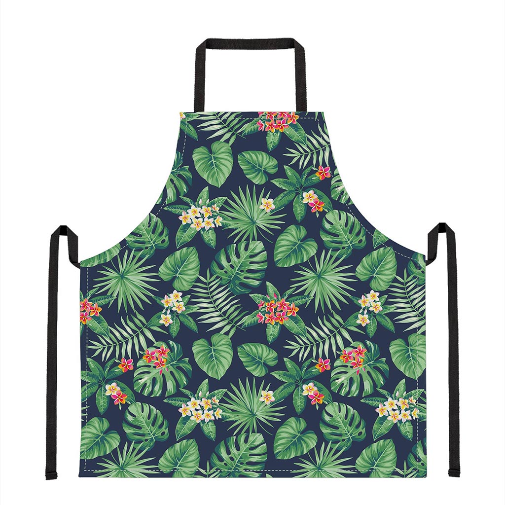 Hawaiian Tropical Leaves Pattern Print Apron