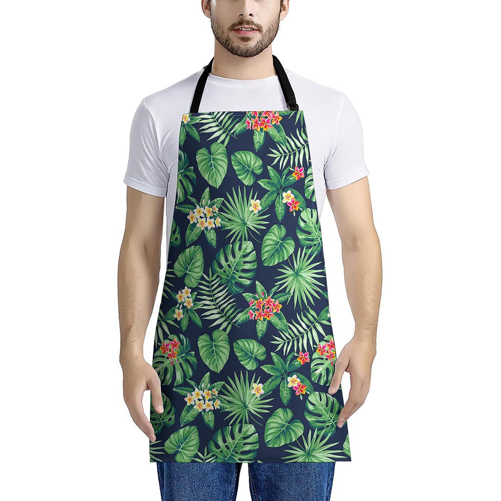 Hawaiian Tropical Leaves Pattern Print Apron