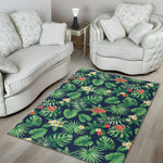 Hawaiian Tropical Leaves Pattern Print Area Rug GearFrost
