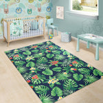 Hawaiian Tropical Leaves Pattern Print Area Rug GearFrost