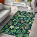 Hawaiian Tropical Leaves Pattern Print Floor Mat