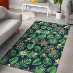 Hawaiian Tropical Leaves Pattern Print Area Rug GearFrost
