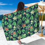 Hawaiian Tropical Leaves Pattern Print Beach Sarong Wrap