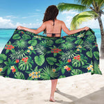 Hawaiian Tropical Leaves Pattern Print Beach Sarong Wrap