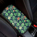 Hawaiian Tropical Leaves Pattern Print Car Center Console Cover