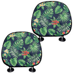 Hawaiian Tropical Leaves Pattern Print Car Headrest Covers
