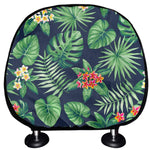 Hawaiian Tropical Leaves Pattern Print Car Headrest Covers