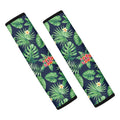 Hawaiian Tropical Leaves Pattern Print Car Seat Belt Covers