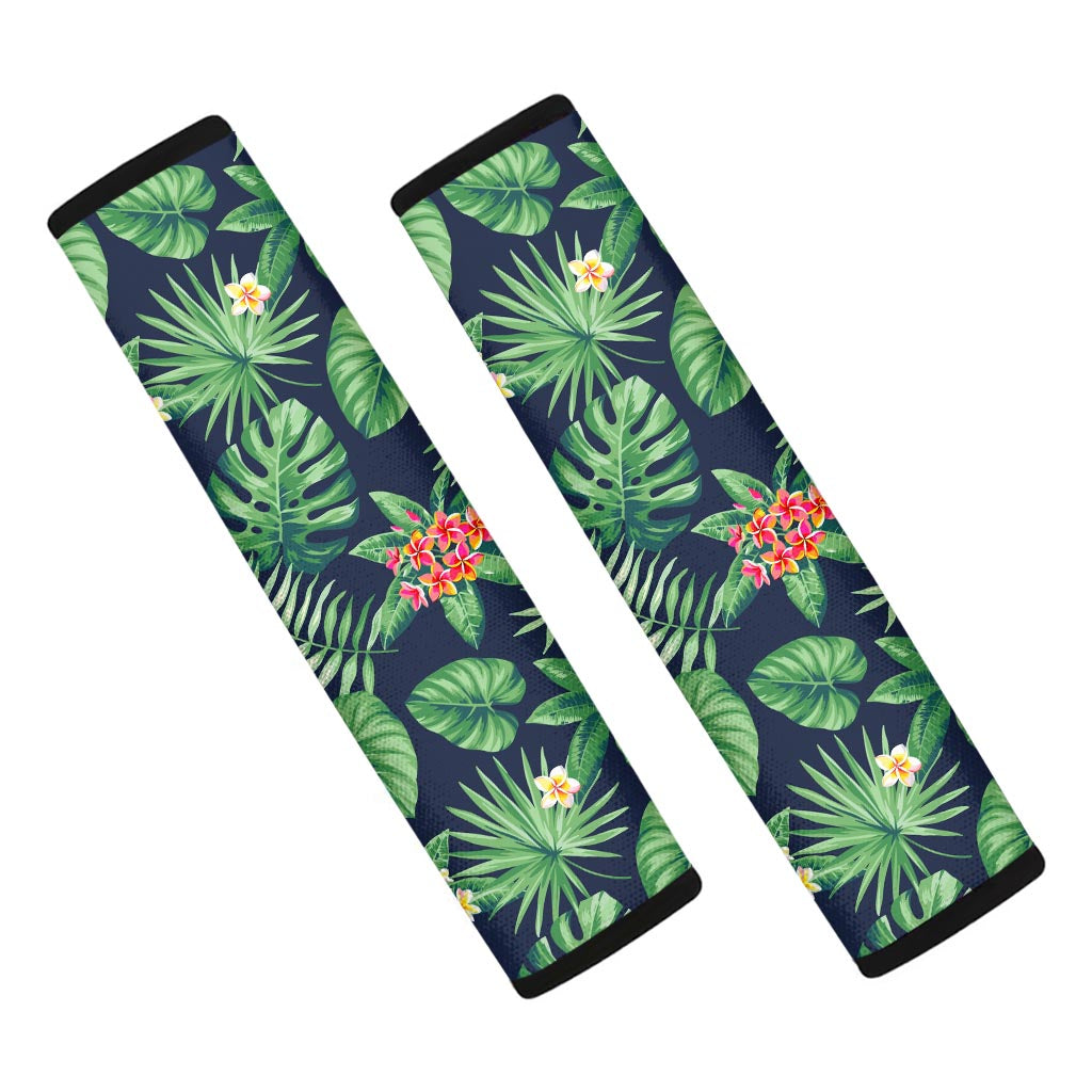 Hawaiian Tropical Leaves Pattern Print Car Seat Belt Covers