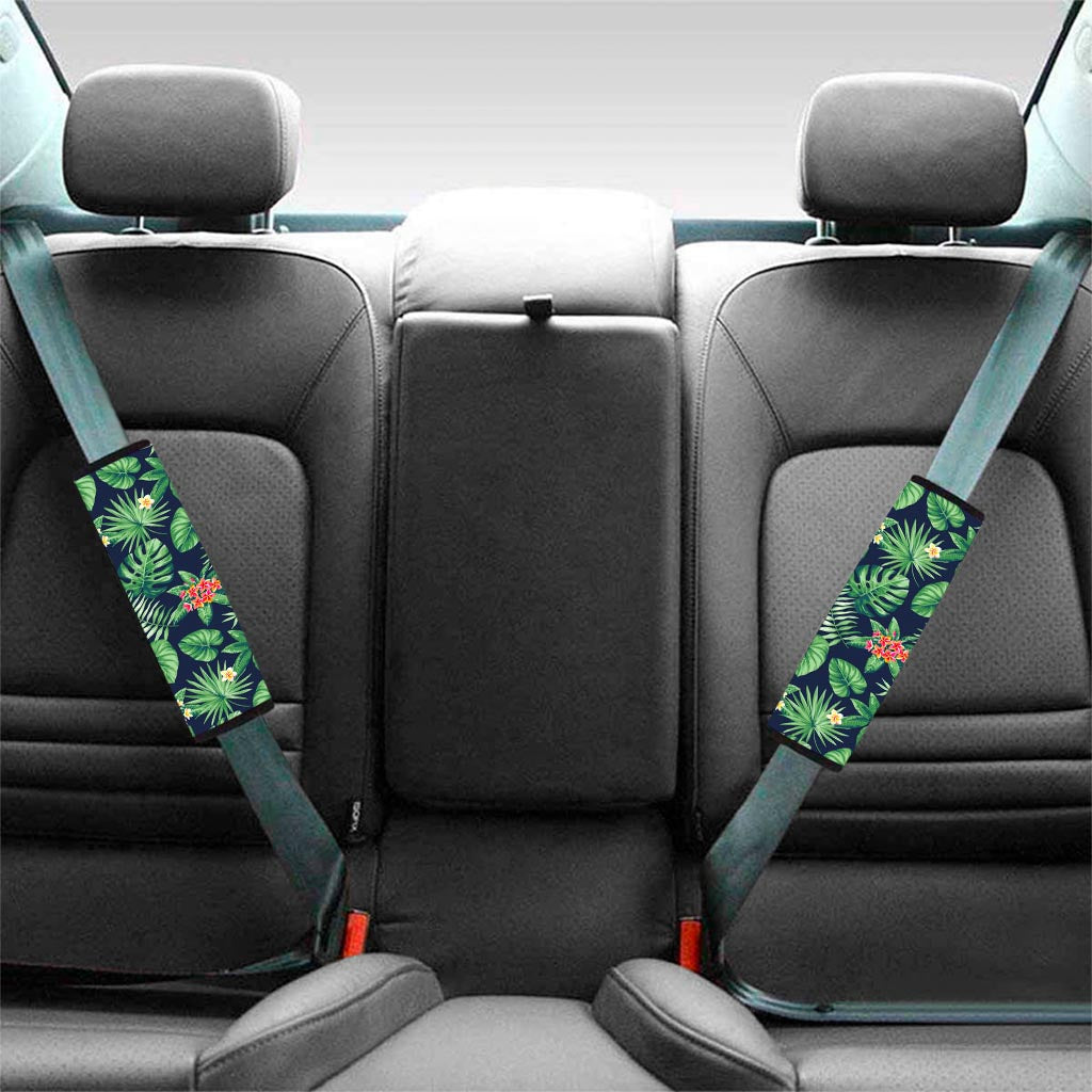 Hawaiian Tropical Leaves Pattern Print Car Seat Belt Covers