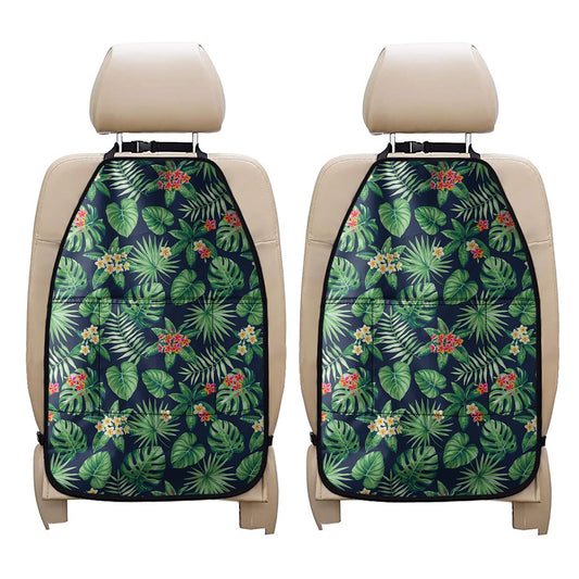 Hawaiian Tropical Leaves Pattern Print Car Seat Organizers