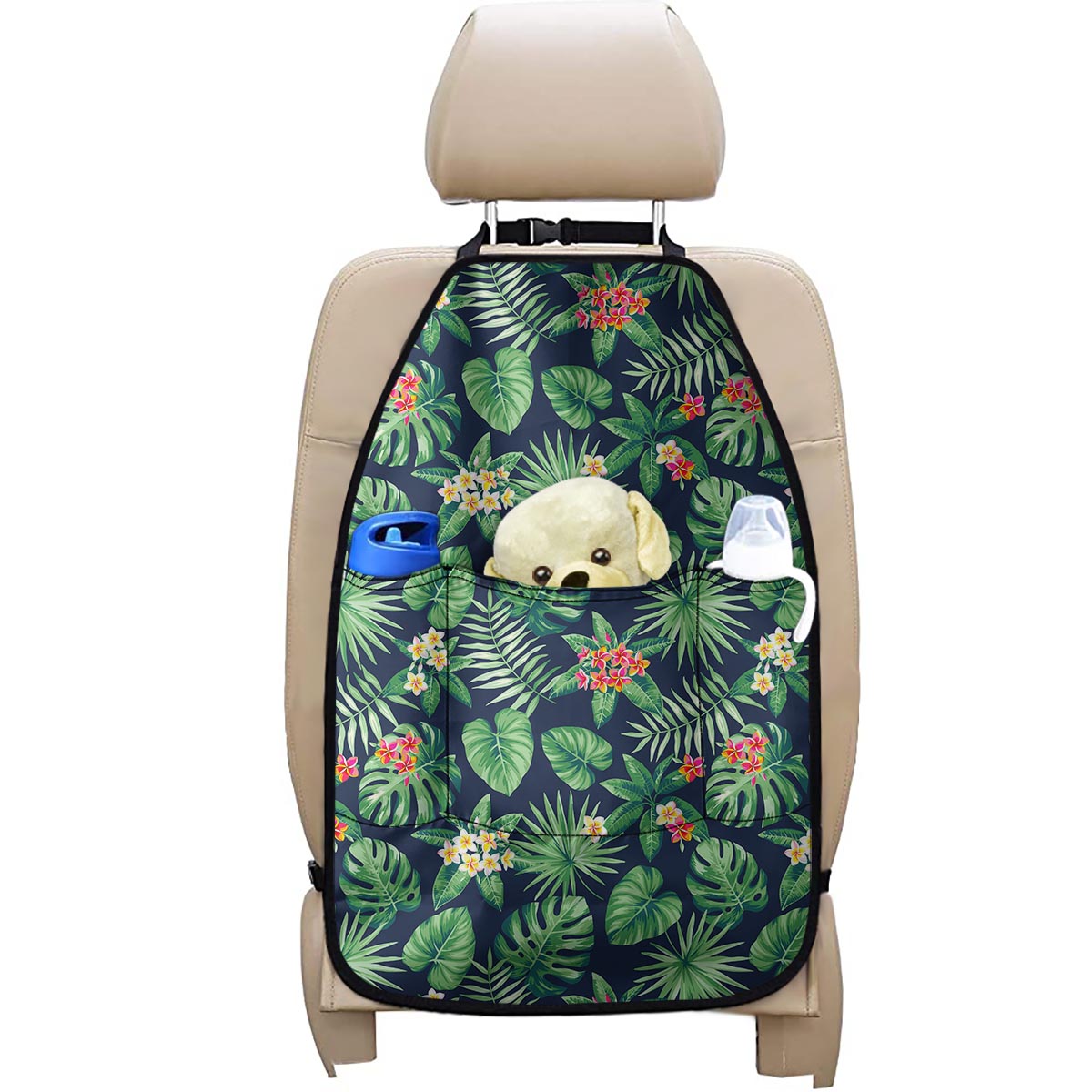 Hawaiian Tropical Leaves Pattern Print Car Seat Organizers