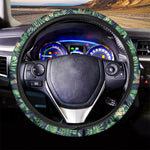 Hawaiian Tropical Leaves Pattern Print Car Steering Wheel Cover