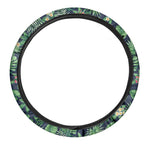 Hawaiian Tropical Leaves Pattern Print Car Steering Wheel Cover