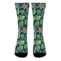 Hawaiian Tropical Leaves Pattern Print Crew Socks