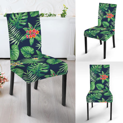 Hawaiian Tropical Leaves Pattern Print Dining Chair Slipcover