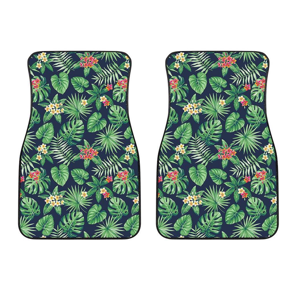 Hawaiian Tropical Leaves Pattern Print Front Car Floor Mats