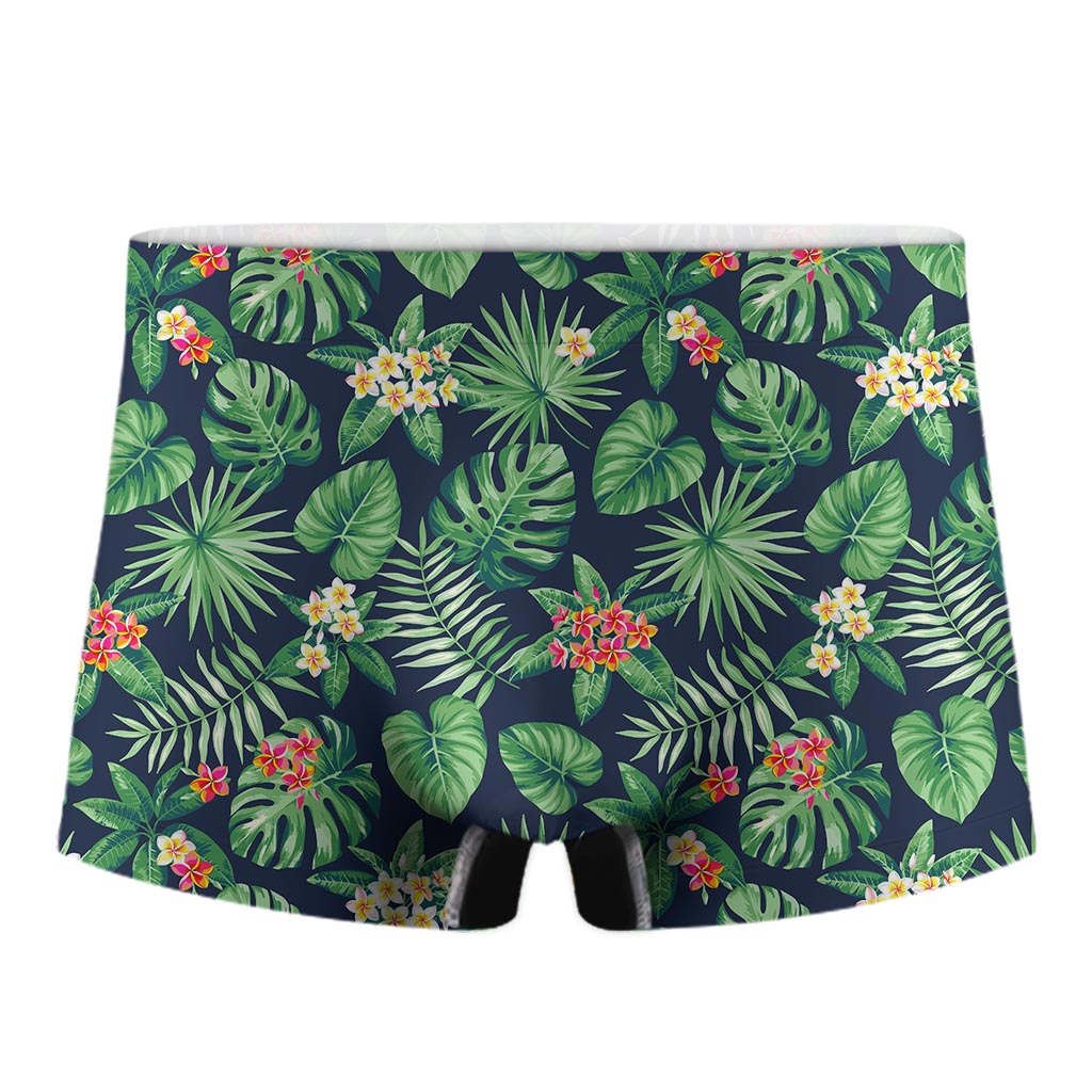 Hawaiian Tropical Leaves Pattern Print Men's Boxer Briefs