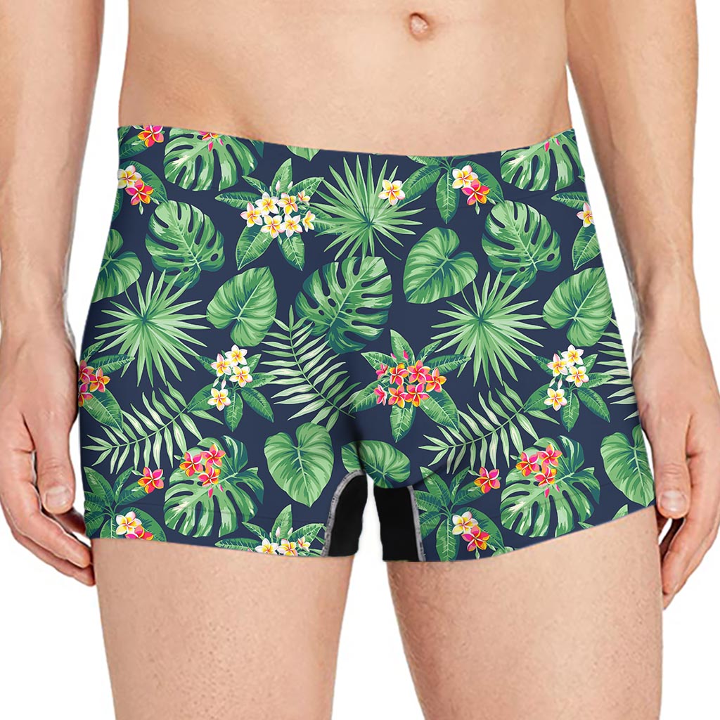 Hawaiian Tropical Leaves Pattern Print Men's Boxer Briefs