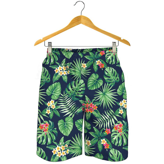 Hawaiian Tropical Leaves Pattern Print Men's Shorts
