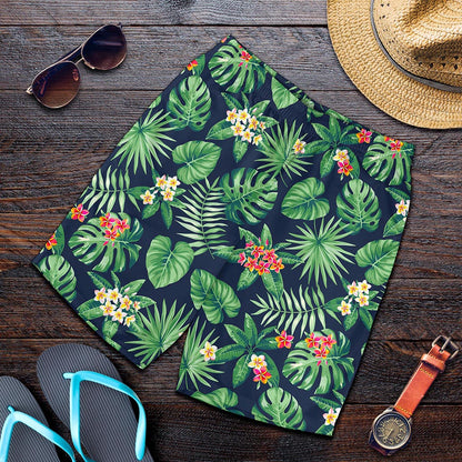 Hawaiian Tropical Leaves Pattern Print Men's Shorts