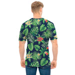 Hawaiian Tropical Leaves Pattern Print Men's T-Shirt