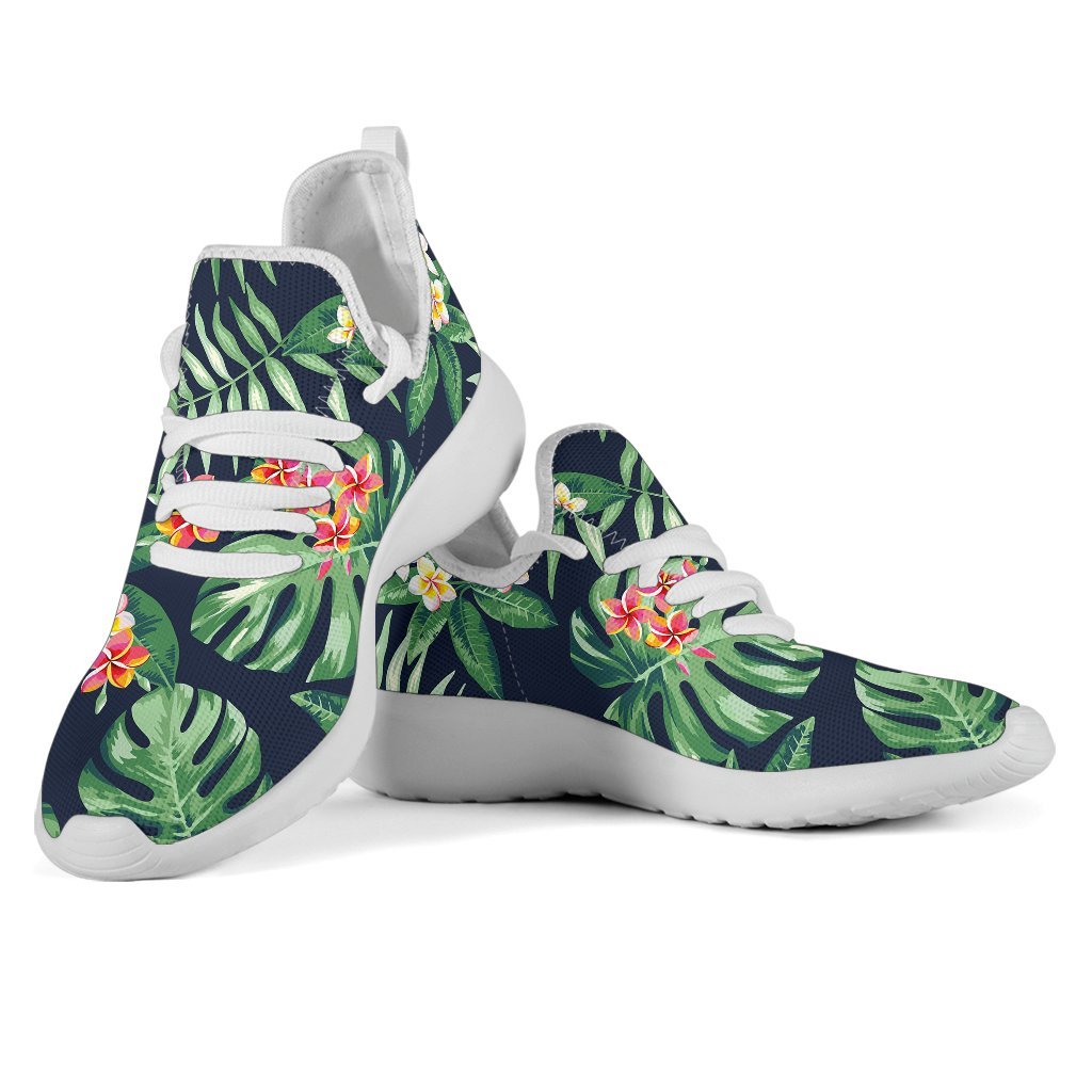 Hawaiian Tropical Leaves Pattern Print Mesh Knit Shoes GearFrost
