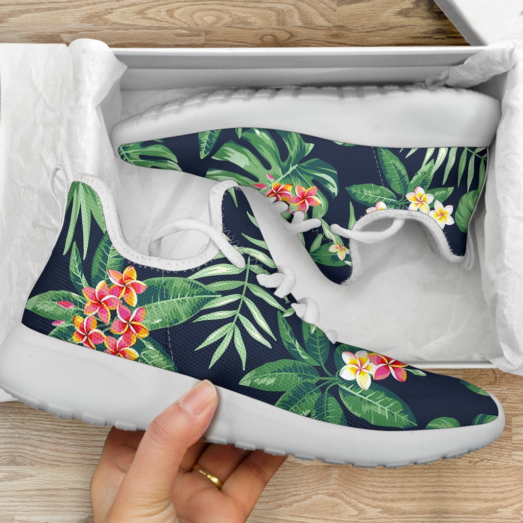 Hawaiian Tropical Leaves Pattern Print Mesh Knit Shoes GearFrost