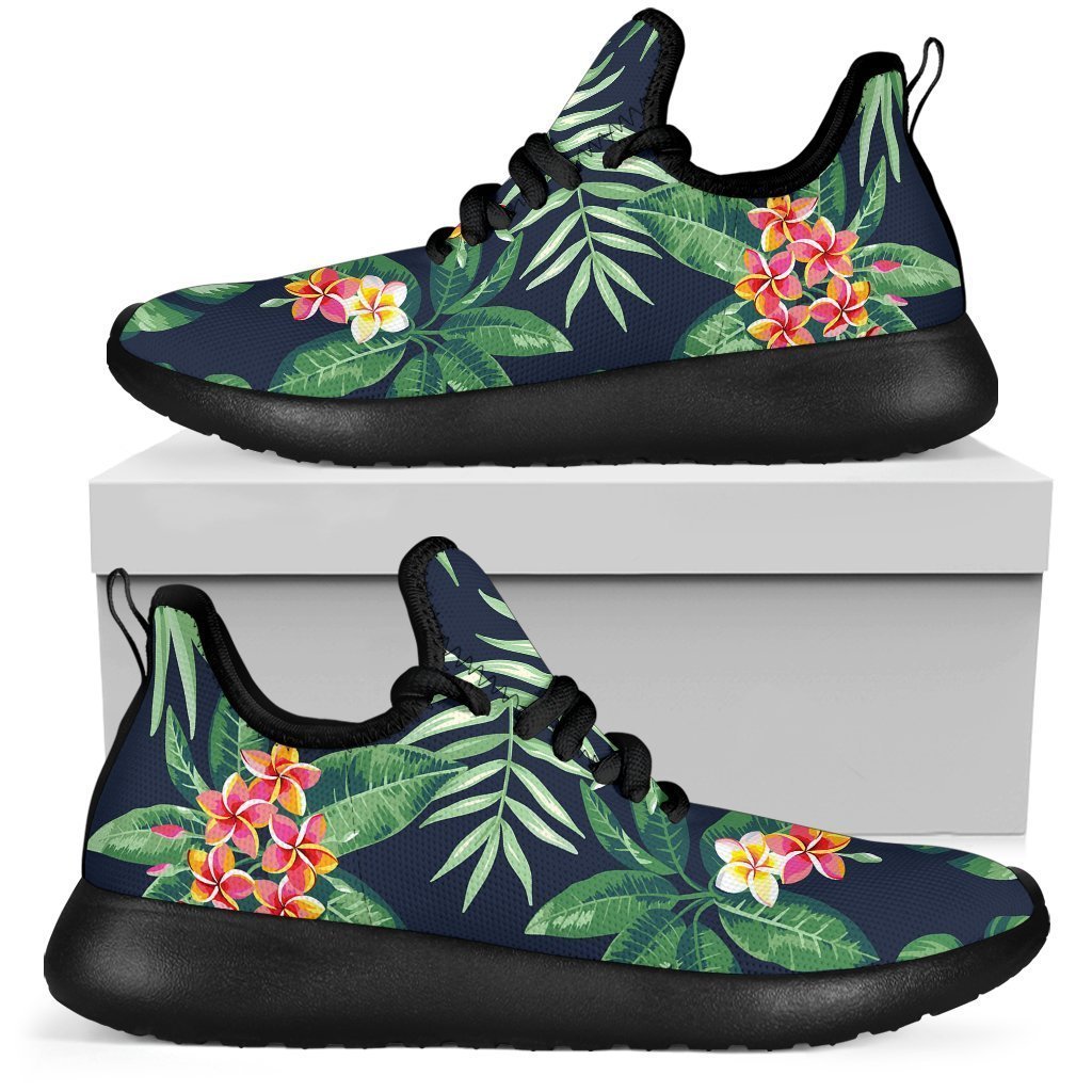 Hawaiian Tropical Leaves Pattern Print Mesh Knit Shoes GearFrost