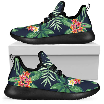 Hawaiian Tropical Leaves Pattern Print Mesh Knit Shoes GearFrost
