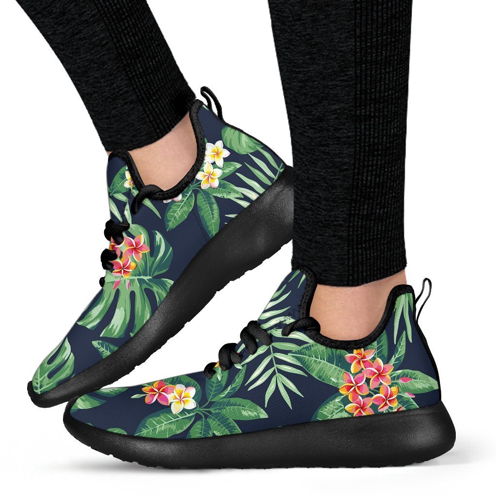 Hawaiian Tropical Leaves Pattern Print Mesh Knit Shoes GearFrost