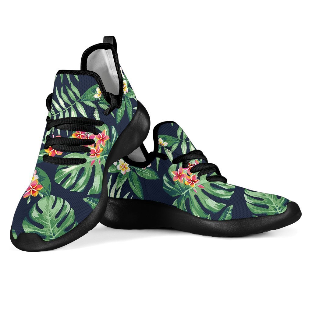 Hawaiian Tropical Leaves Pattern Print Mesh Knit Shoes GearFrost
