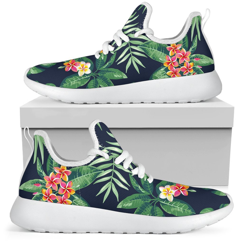 Hawaiian Tropical Leaves Pattern Print Mesh Knit Shoes GearFrost
