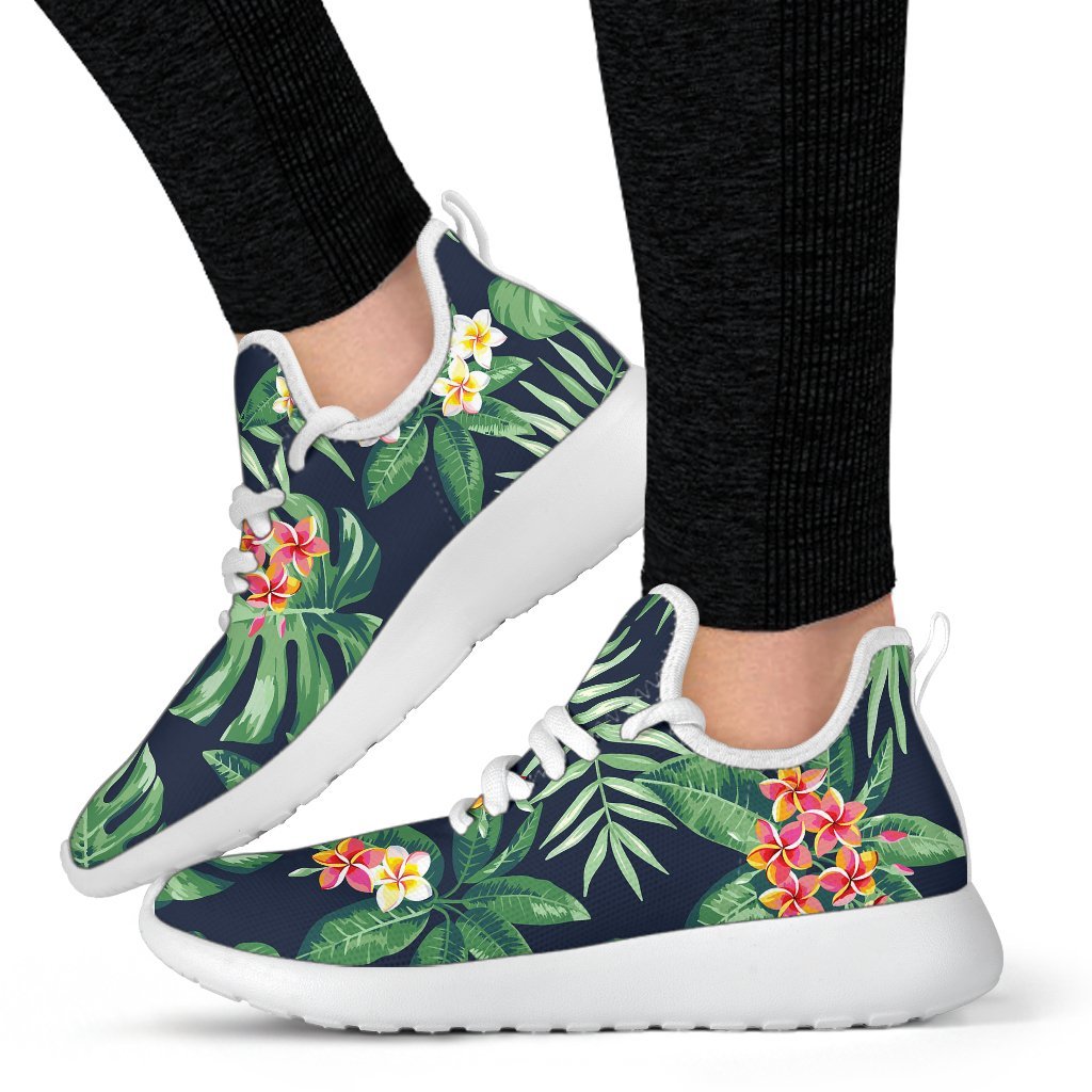 Hawaiian Tropical Leaves Pattern Print Mesh Knit Shoes GearFrost