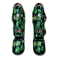 Hawaiian Tropical Leaves Pattern Print Muay Thai Shin Guards