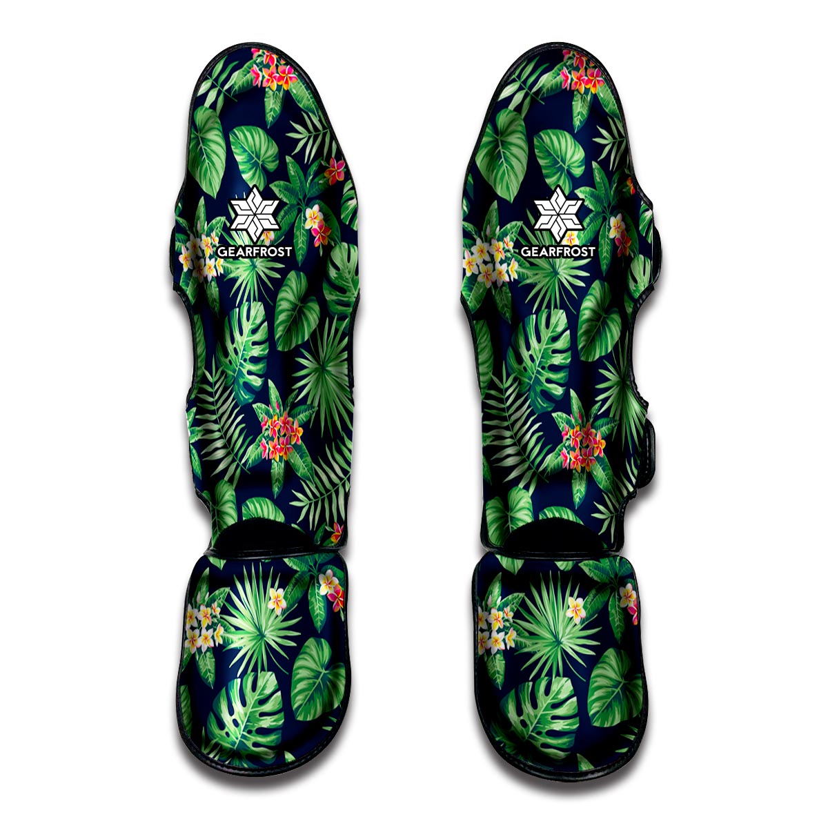 Hawaiian Tropical Leaves Pattern Print Muay Thai Shin Guard